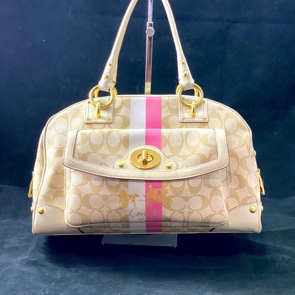 COACH Heritage Stripe Dome
Satchel 13198 Handbag. - Picture 3 of 17